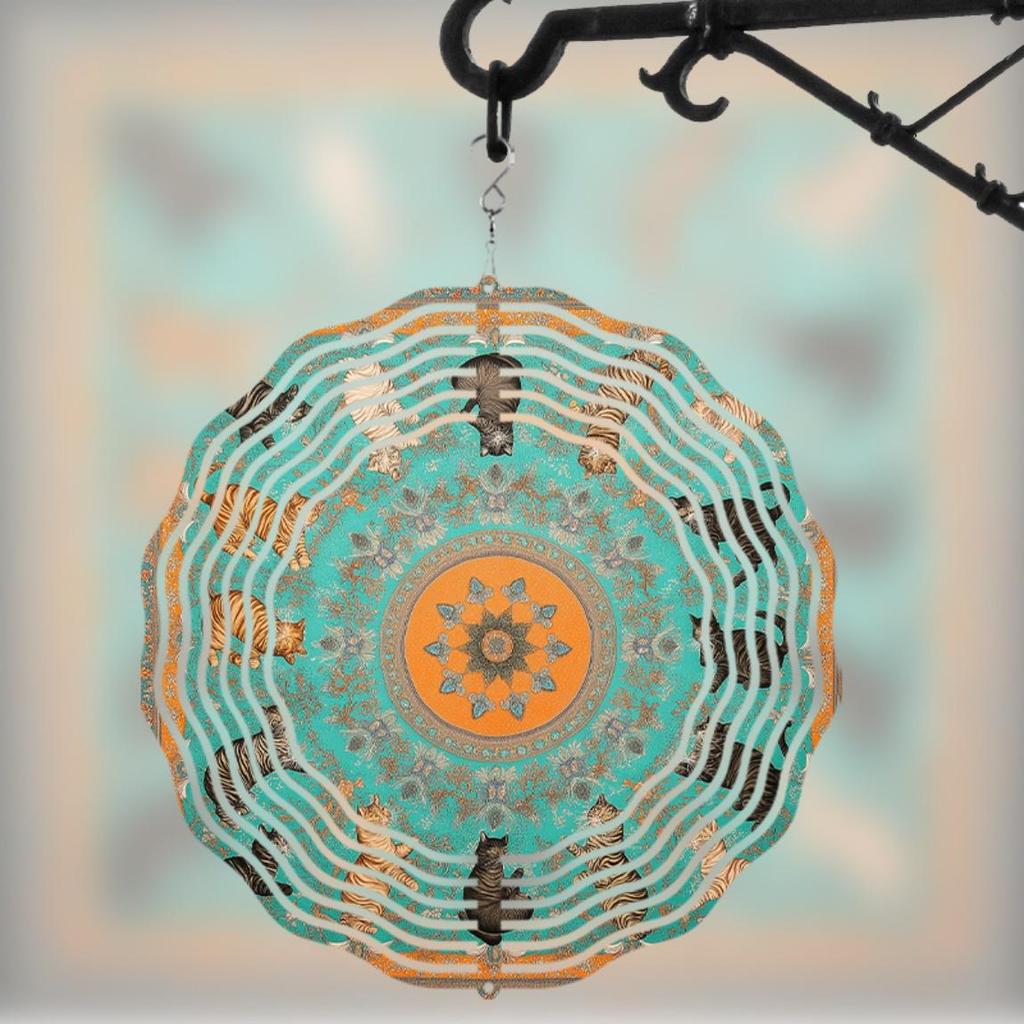 10 Inch Hanging Wind Chime Rotating Art Decor with 360 Hook for Courtyard Balcony Garden Spring Summer Outdoor Gift for Friends