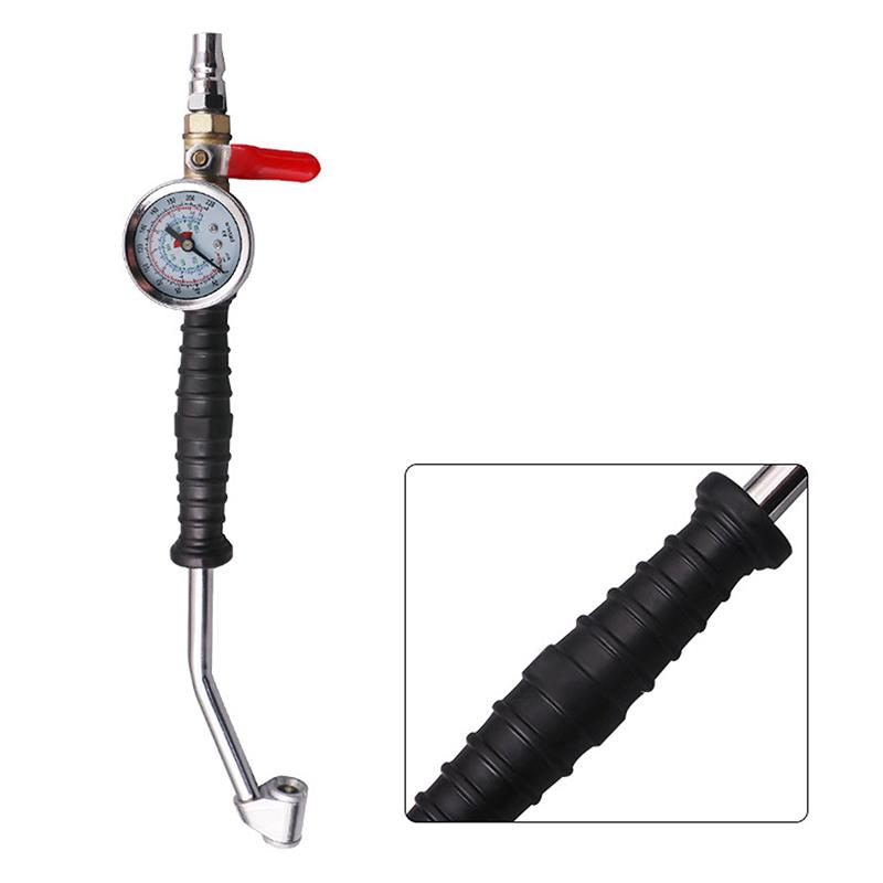 Universal Car Truck Tire Inflator Rod With 0-15Bar 220Psi Pressure Gauge Vehicle Tire Repair Inflation Tool