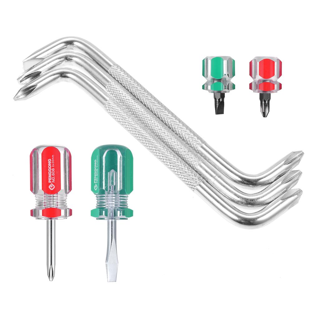 PENGGONG Double Head Offset Screwdriver Z Shaped Magnetic Mini Slotted Screwdriver Phillips