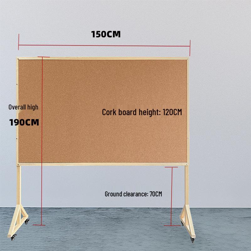 Mobile Felt Bulletin and Photo Display Board - Vertical Standing Announcement Wall for School and Office Use