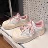 Ballet Ribbon Casual Board Shoes Women's Spring and Autumn New Sweet Little White Shoes Round Head Shell Head Thick Baseplate Shoes