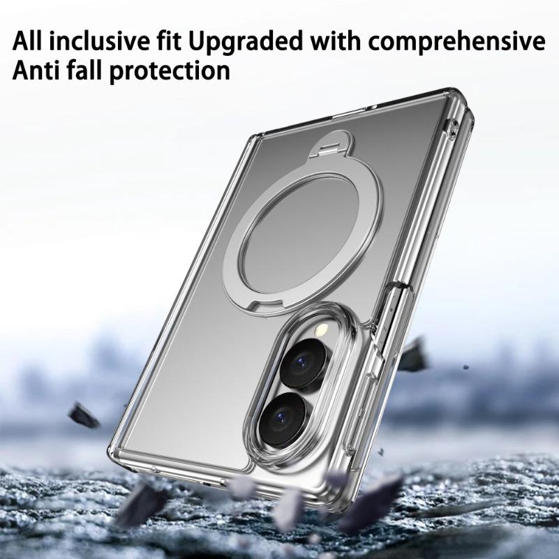 Чехол для Samsung Z Fold 8 Роскошный Магнитный Кольцо-Подставка Держатель для Чехла Magsafe для Galaxy Z Fold 8 Ultra Встроенная Защитная Пленка для Экрана