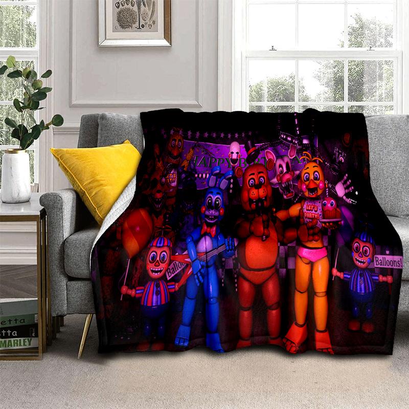 Классическая игра ужасов F-Fnaf Мультяшное Мягкое Плюшевое Одеяло, Фланелевое Одеяло Плед Для Гостиной Спальни Кровати Дивана Пикника Подарок