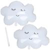 2Pcs Balloon White Aluminum Foil Smiley Cloud Air Balloons Party Decoration with Blowpipe