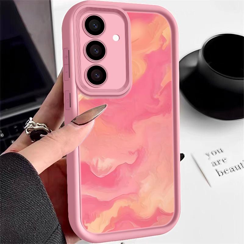 Ударопрочный чехол с рисунком морской волны для Samsung S24 FE S23 Ultra S22 S21 A16 A55 A15 A35 A54 A25 A34 A14 TPU защита линз мягкий матовый чехол для телефона