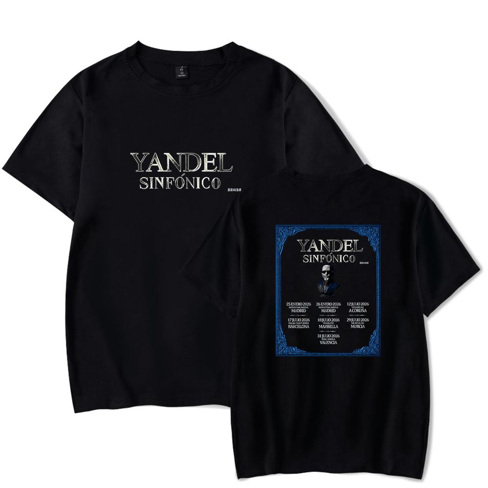 Футболка Yandel Sinfónico Tour 2026 Мерч Свитшот с круглым вырезом Короткий рукав Унисекс Женская футболка
