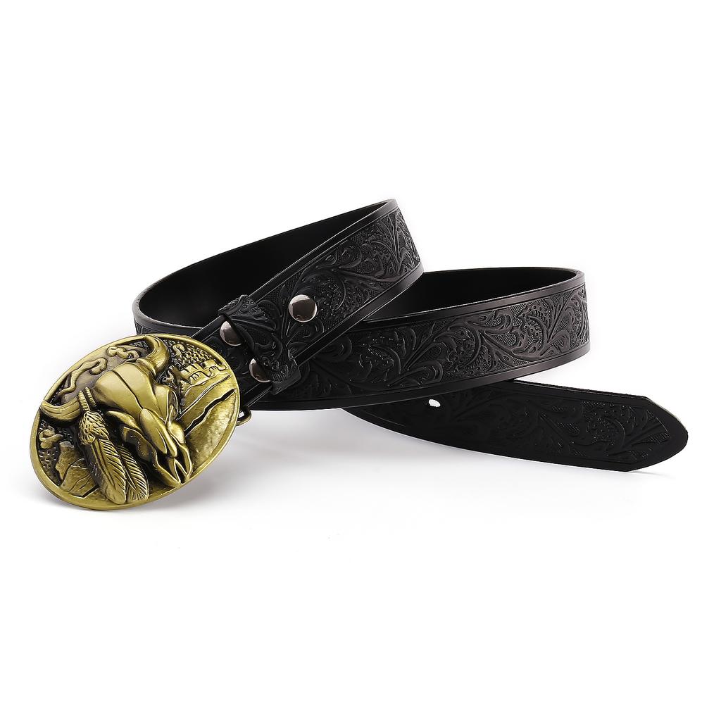 Ремень мужской кожаный вестерн деним индивидуальный ремень с коровьей головой мужской ремень из кожи премиум-класса