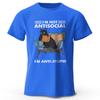 I Am Not Anti Social Cat Print T-Shirt Men's Summer 100% Cotton Oversized Funny T-Shirt Men's Women's Summer Short Sleeves