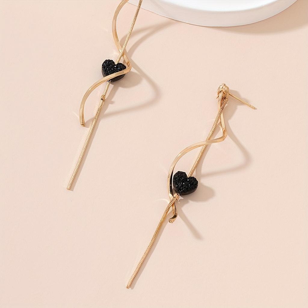 Женский S-образный набор серег с кисточками, серьги-подвески в повседневном стиле, праздничный подарок в форме сердца