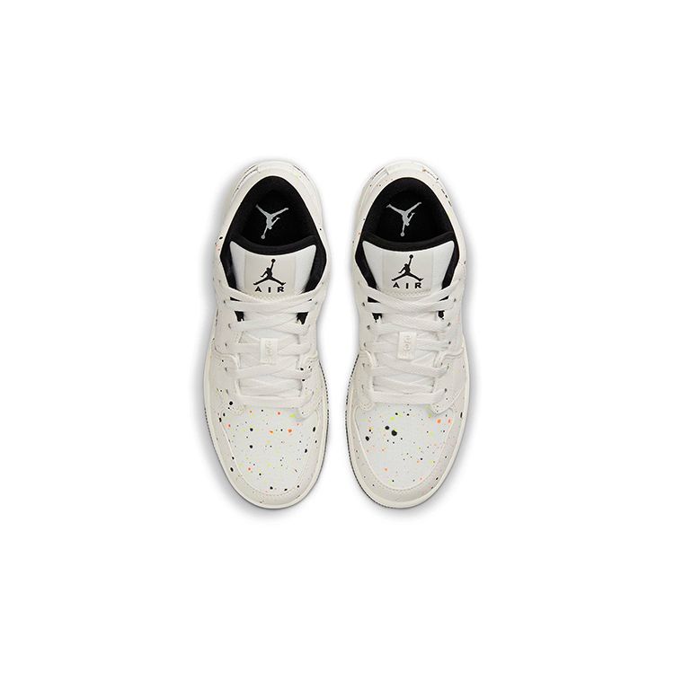 Детские кроссовки Air Jordan 1 Low SE GS Paint Splatter кремового цвета с парусом DH3295-100