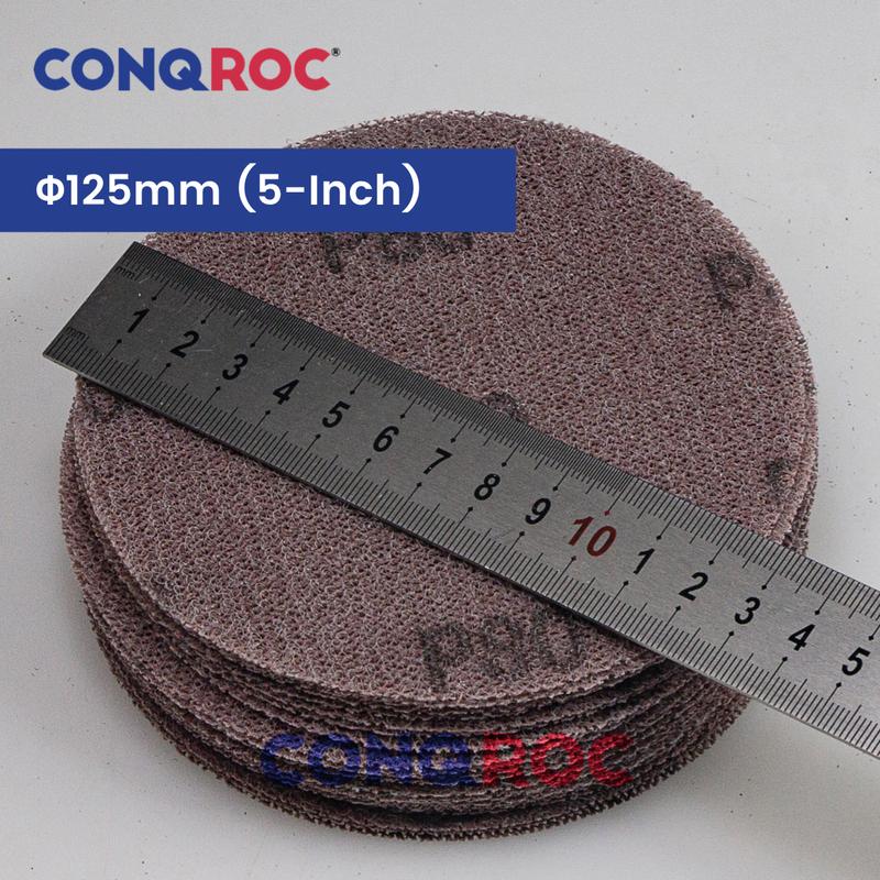 125mm 5-Inch Mesh Grid Sanding Discs Dust Free Aluminum Oxide Dry Sandpapers Hook and Loop 50-Piece Grit P80~600