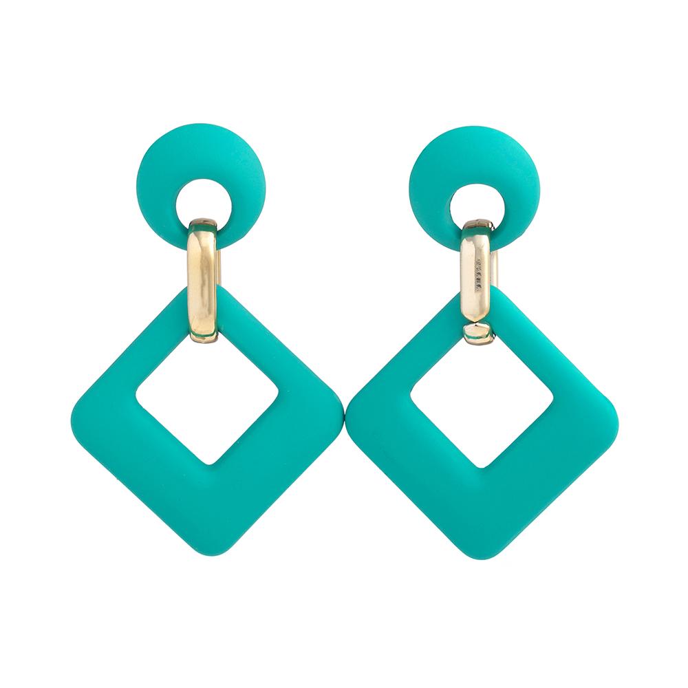 Pinkdudu 2024 Новые 12-цветные квадратные акриловые серьги-подвески, легкие роскошные многоцветные геометрические серьги для женщин, ювелирные изделия PD1488