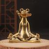 Retro Brass Master Frog Carrying A Sword Small Statue Lucky Desktop Ornament Animal Figurines Home Decoration Accessories Gifts