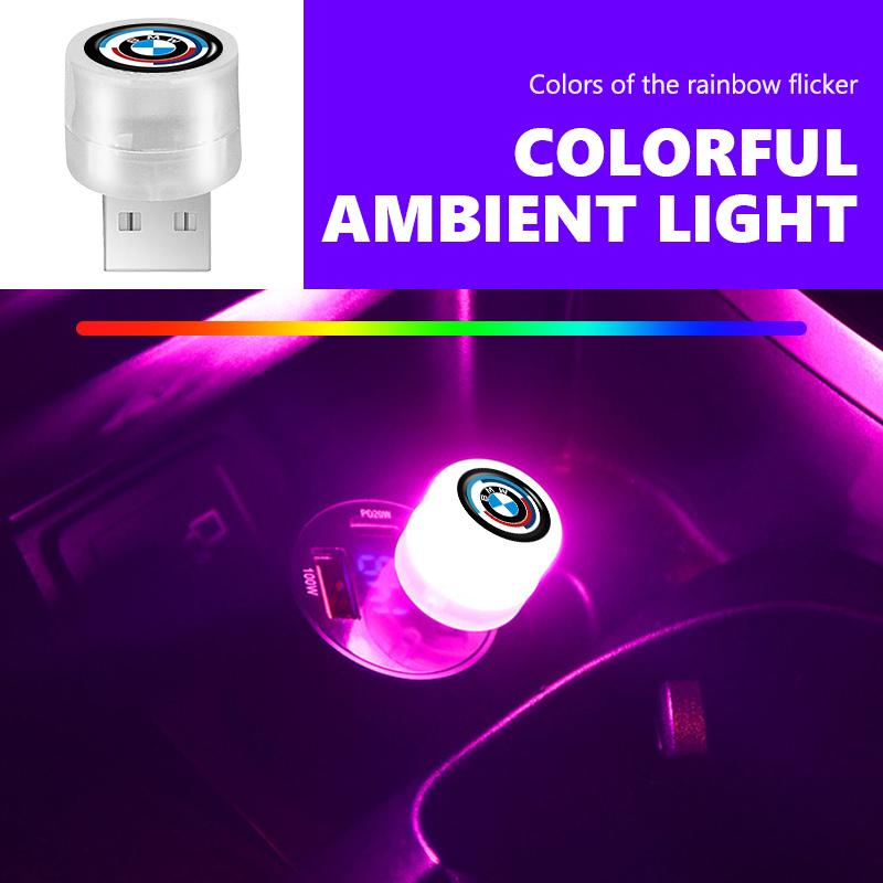 AAAXJ1 Car Logo USB LED Atmosphere Lamps Lighting Portable Lights For BMW E36 E39 E87 E60 E46 E53 E90 F10 F20 F25 F30 X3 X5