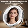 Зеркало для макияжа с подсветкой, 3000 мАч, перезаряжаемое, регулируемое по высоте, двустороннее, с 1-кратным и 10-кратным увеличением, с 3-цветной подсветкой, яркость A