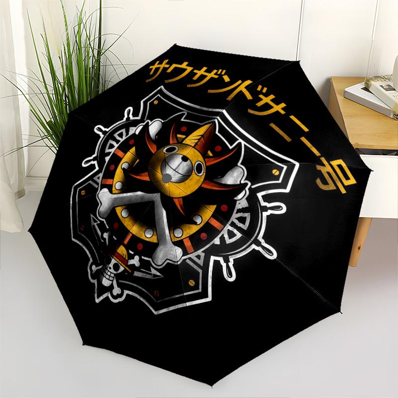 1 шт. Автоматический складной зонт - Один кусок с рисунком логотипа Jolly Roger, портативный складной дизайн с 8 спицами, рождественские и новогодние подарки