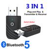3 In 1 Car USB Bluetooth 5.0 Transmitter and Receiver EDR Wireless USB Dongle Stereo AUX Adapter with 3.5mm Audio Cable Car Kit