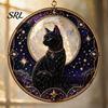 Stress Relief Hobby Black Cat Diamond Art Kits for Adults Beginners, DIY Material Package, Gift Painting Craft Set Home Wall Decor & Window