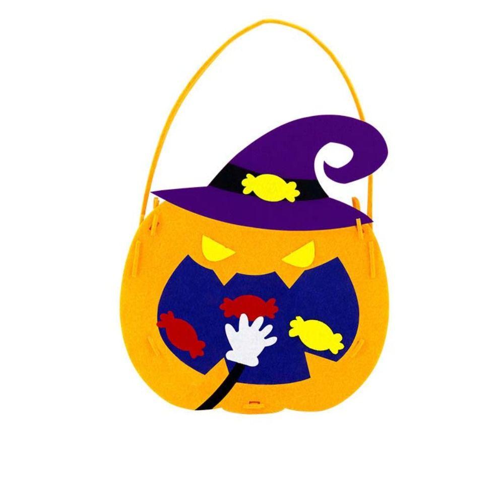 Ghost Bat DIY Trick or Treat Bag Non-woven Fabric Pumpkin Handbag DIY Halloween Candy Bag  Toddlers