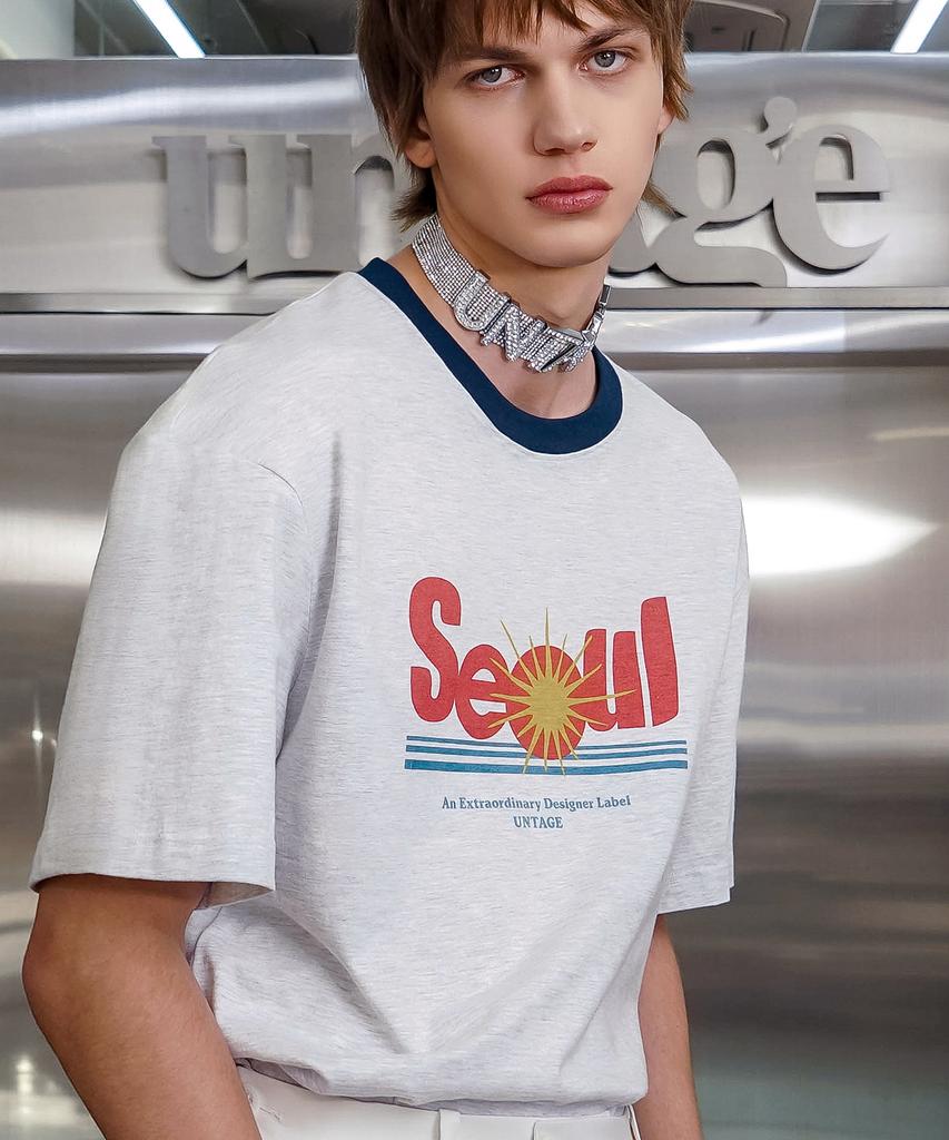 UNTAGE Seoul Print Ringer T-Shirt (Unisex)_Utt-St11