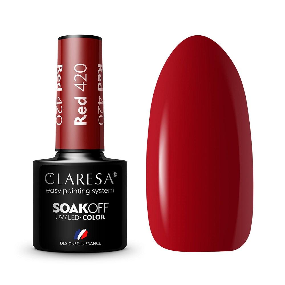 Claresa Soak Off UV/LED Hybrid Gel Polish - Classic Red, 5g