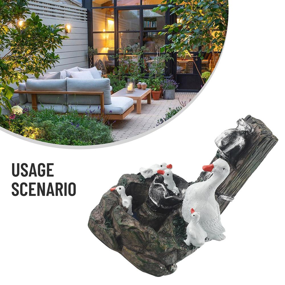 Solar Powered Squirrel Garden Ornament Animal Outdoor Patio Decor Squirrel Duck Flowing Water Solar Ornament Home Garden Decor