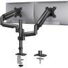 Aluminum Gas Monitor Arm Stand With Hover Lock Adjustable Height Wall Mountable Single Dual Options