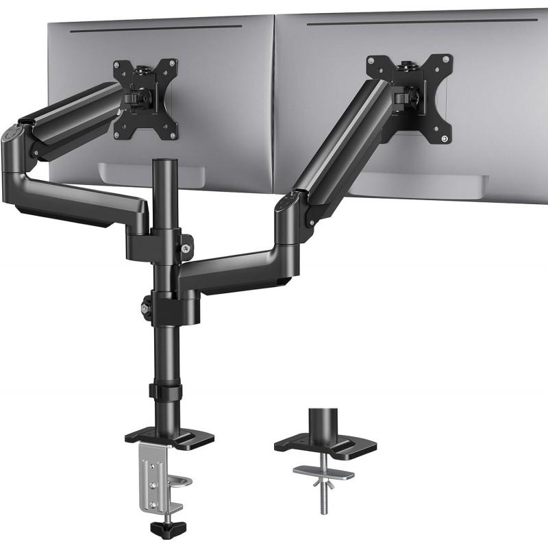 Aluminum Gas Monitor Arm Stand With Hover Lock Adjustable Height Wall Mountable Single Dual Options