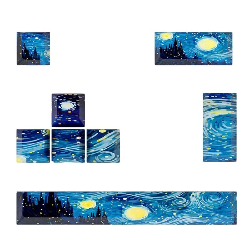 8 шт. DIY Персонализированные Колпачки для Клавиш 5-сторонняя Сублимация Красителя 6.25u Пробел Оригинальный Профиль для Игровых Механических Клавиатур