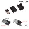 5 комплектов мини-USB типа C, мужская головка с оболочкой, разъем разъема Micro USB