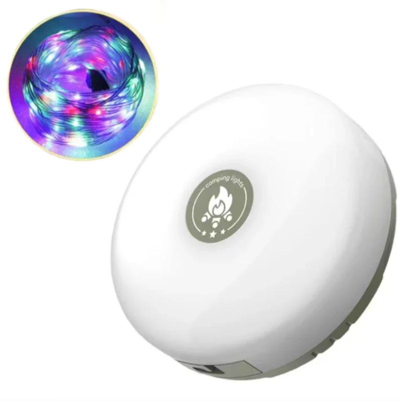 Солнечный свет уличный фонарь для кемпинга 10-метровый струнный светильник уличный светильник для палатки RGB атмосферный светодиодный фонарик с крючком