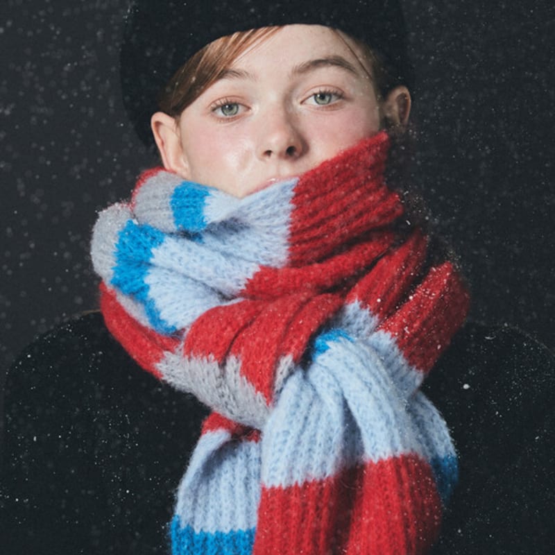 Majo Factory Color Stripe Muffler [Red]