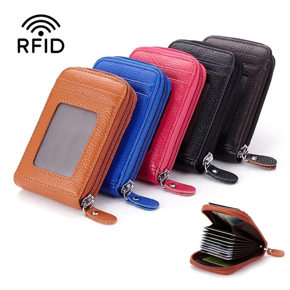 Надежный держатель для кредитных карт из ПУ-кожи с RFID-блокировкой, однотонный, кошельки для банковских карт, портативная антикражная сумка для карт, женская