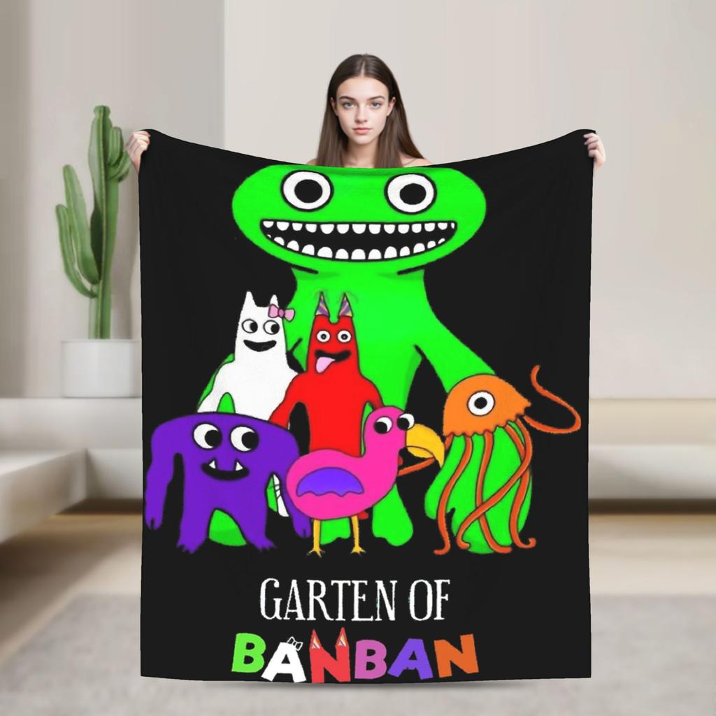 Garten of banban characters Blanket Super Warm Plush Bedding Throws For Couch Chair Airplane Travel Flannel Bedspread Bed Cover