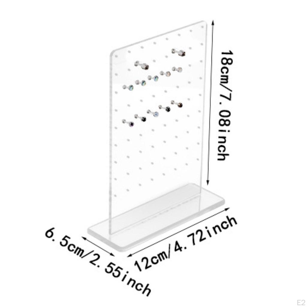 Акриловый держатель для сережек, стойка для хранения гвоздиков, 72 отверстия