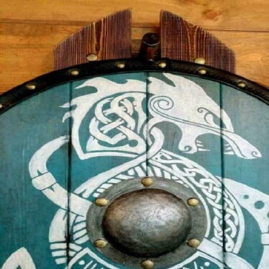 60,96 см Круглый щит викинга тамплиера для LARP-воина Синий
