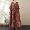 Новое хлопковое платье больших размеров с коротким рукавом и цветочным принтом для женщин, повседневное свободное длинное летнее платье
