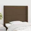 VidaXL Headboard with Ears Dark Brown 93x16x118-128 Cm Fabric3119425