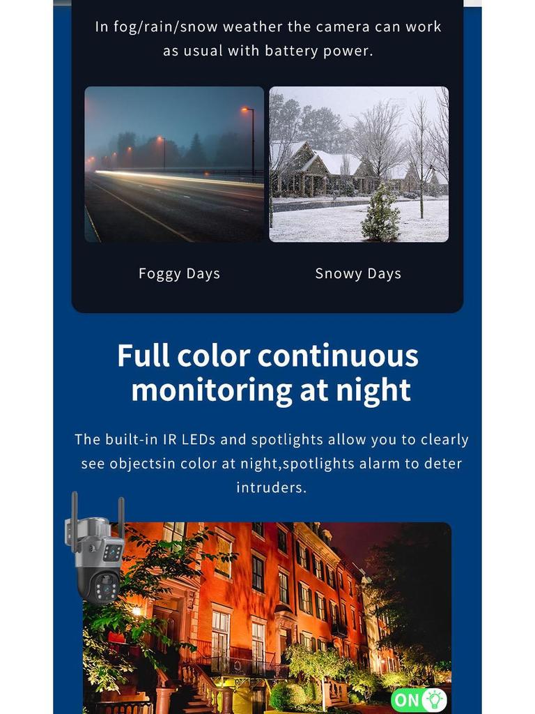 360-градусная наружная камера с солнечным монитором и ночным видением
