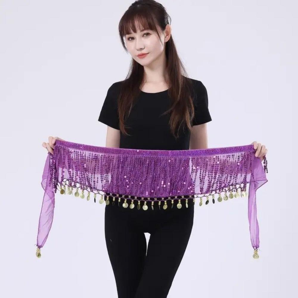 Comfortable Fringes Hip Scarf Sequins Waist Chain Stylish Belt Waist Skirt Yoga-Friendly