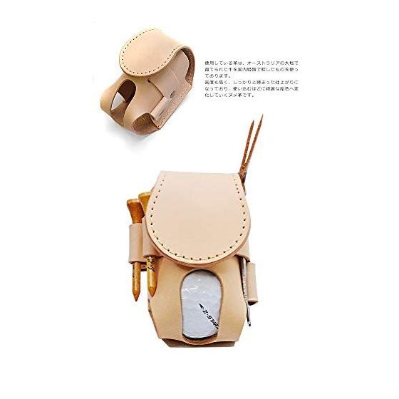 Used New [SIDE7] Golf Ball Holder Golf Ball Case Ball Case Tee Case Tee Storage Holder Golf Men's Women's Genuine Leather Made in Japan (Natural)