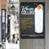 Tin Sign Rhums Collins Vintage Bar Poster Humor Cocktail Wall Plaque Art for Pub Man Cave Garage Kitchen Decor Retro Metal Sig