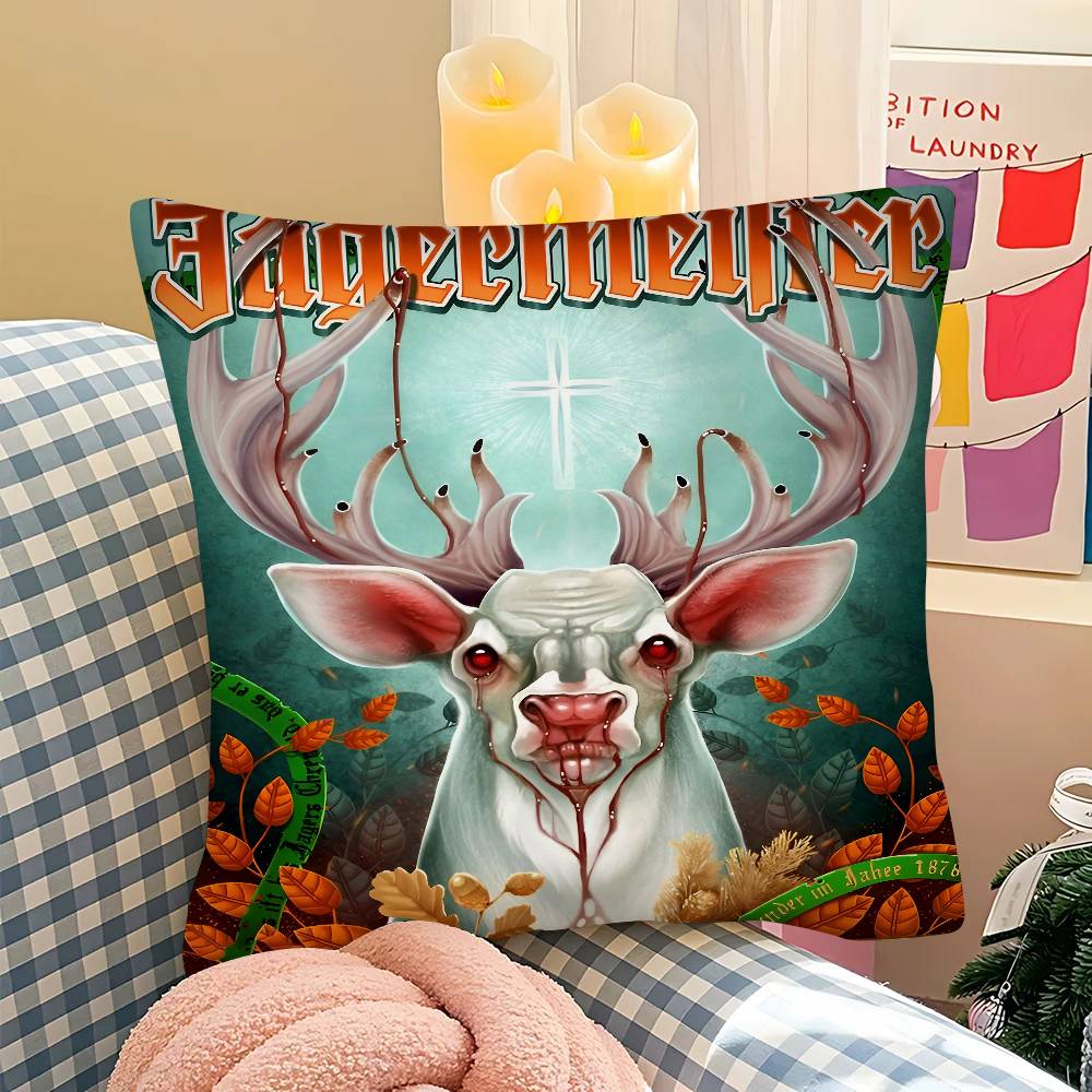 J-Jagermeister Аниме Классический Фильм Наволочка Квадратная Подушка Спальня Диван Досуг Уют Подушка Автомобиль Домашний Декор