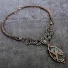 Natural Labradorite, Moonstone Copper Wire Wrap Jewelry Necklace 18" G1U09
