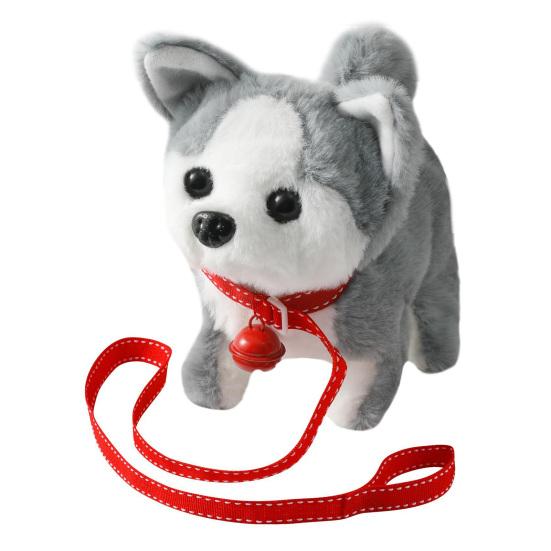 Kids Electric Plush Dog Toy Walking Barking Tail Wagging Interactive Puppy Plushie Toy Toddlers Boys Girls Educational Simulation Animal Toy