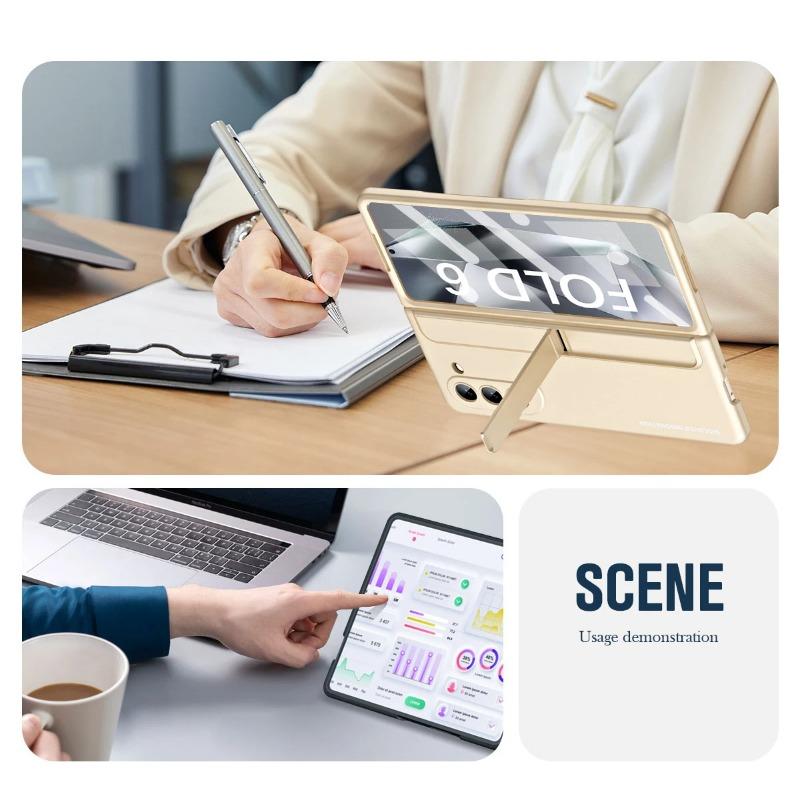 Чехол из жесткого пластика для телефона Samsung Galaxy Z Fold 6 5 4 Fold6 Fold5 Fold4 5G с защитной крышкой для слота для ручки-подставки