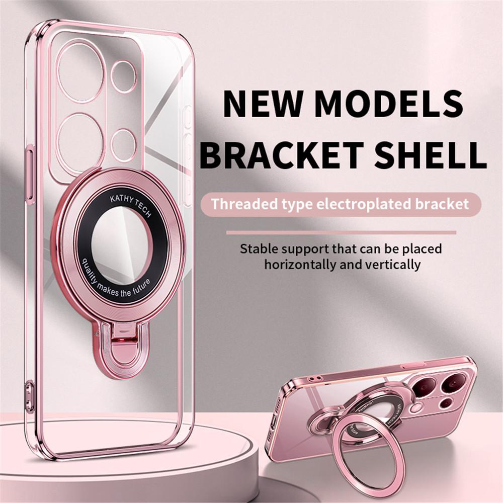 Redmi Note 14 Pro Luxury Clear Plating Magnetic Bracket Case For Xiaomi Redmi Note 13 Pro 5G 4G Note 13 Pro+ Plus Stand Cover