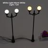 DIY Miniature Street Lamp White/Warm Light Park Lamppost High Light  Layout Material