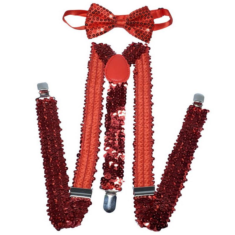 Классический комплект подтяжек и галстука-бабочки, регулируемые эластичные подтяжки с Y-образной спинкой шириной 2,5 см и 3 зажимами, тканый предварительно завязанный галстук-бабочка шириной 12 см, один размер для мужчин и женщин