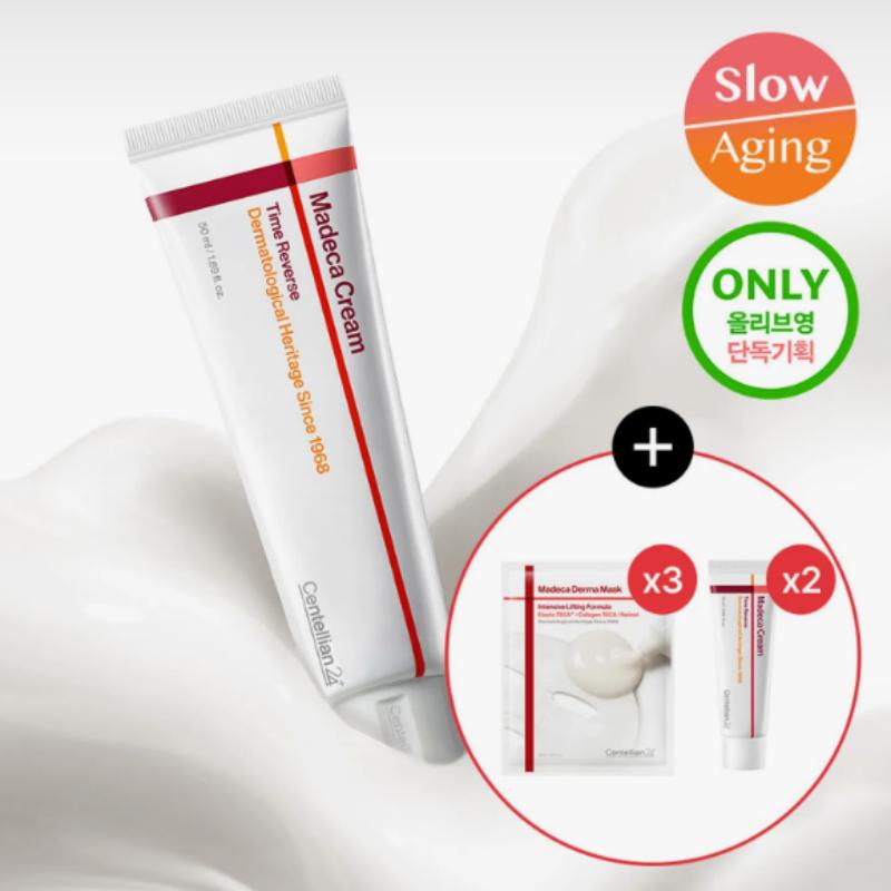 CENTELLIAN24 Крем Мадека Time Reverse 50 мл + 2 x 15 мл + 3 тканевые маски Derma